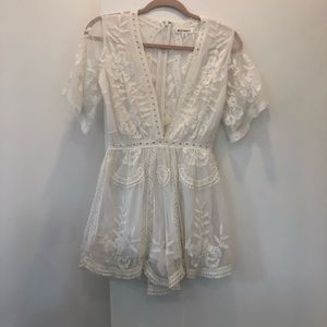 White lace romper worn once